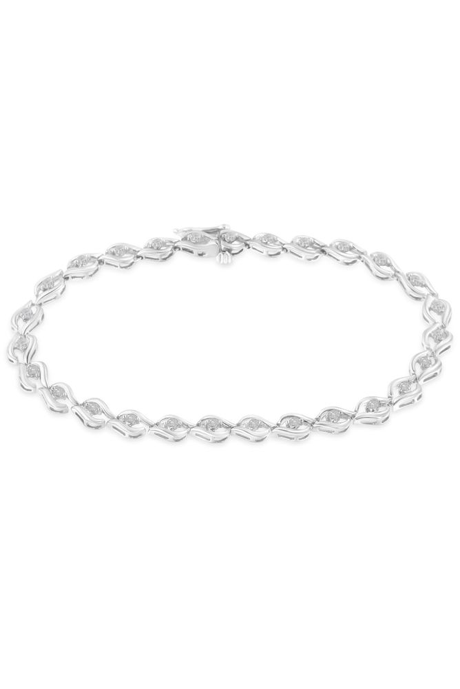 1/2 Cttw Rose Cut Diamond Almond Shape Link Tennis Bracelet